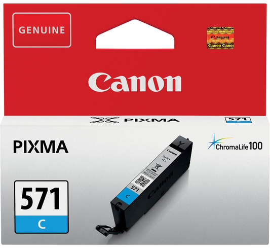 Canon inktcartridge CLI-571C, 345 pagina's, OEM 0386C00, cyaan