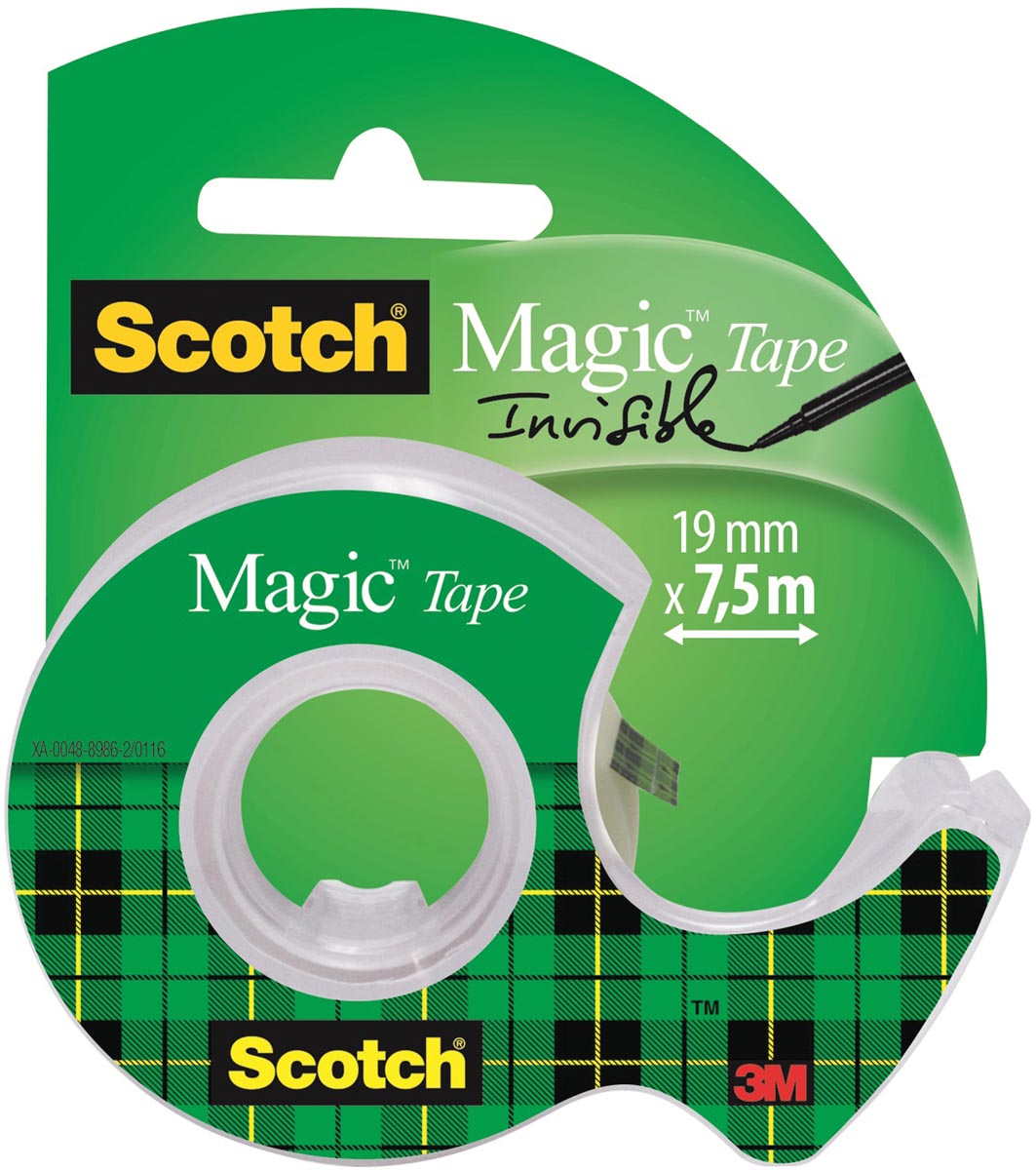 Scotch plakband Magic Tape, ft 19 mm x 7,5 m, blister met dispenser