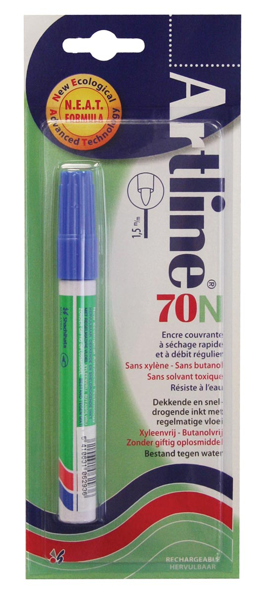 Permanent marker Artline 70 blauw (op blister)