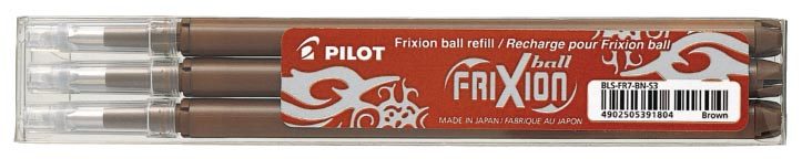 Pilot vullingen voor Frixion Ball en Frixion Ball Clicker, bruin , etui met 3 stuks