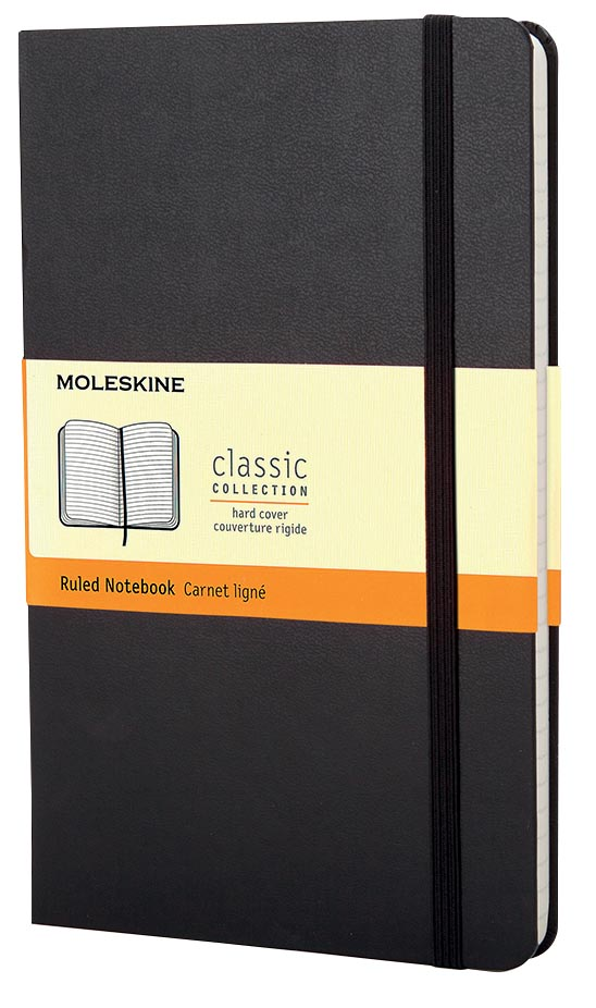 Moleskine notitieboek, ft 9 x 14 cm, gelijnd, harde cover, 192 bladzijden, zwart