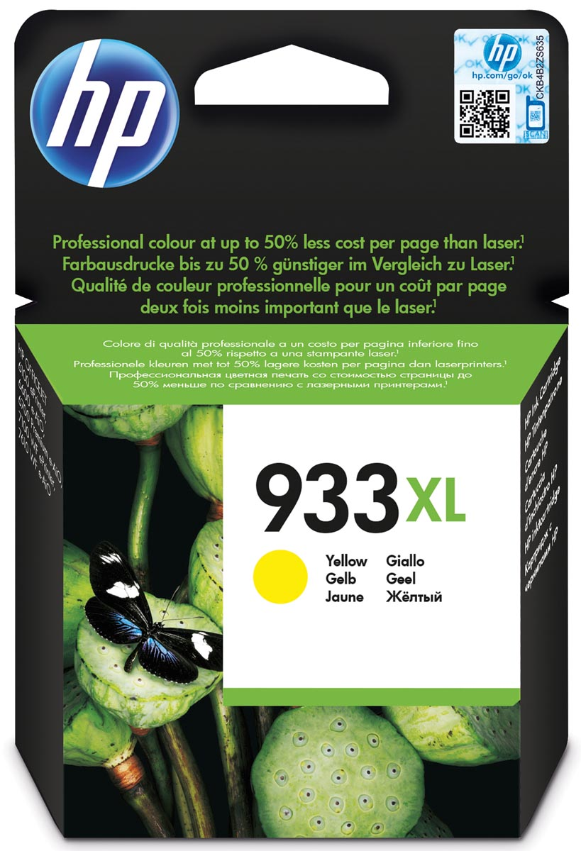 HP inktcartridge 933XL, 825 pagina's, OEM CN056AE, geel