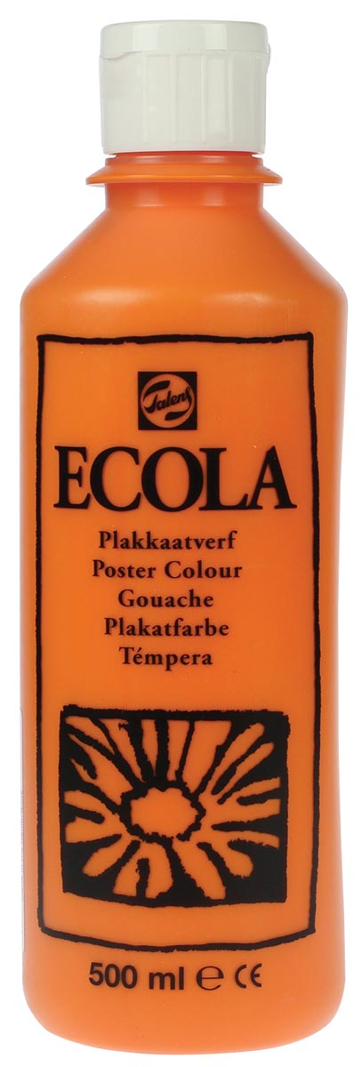 Talens Ecola plakkaatverf flacon van 500 ml, oranje