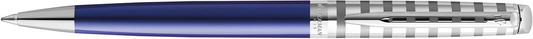 Waterman balpen Hémisphère Deluxe Marine Blue met palladium detail