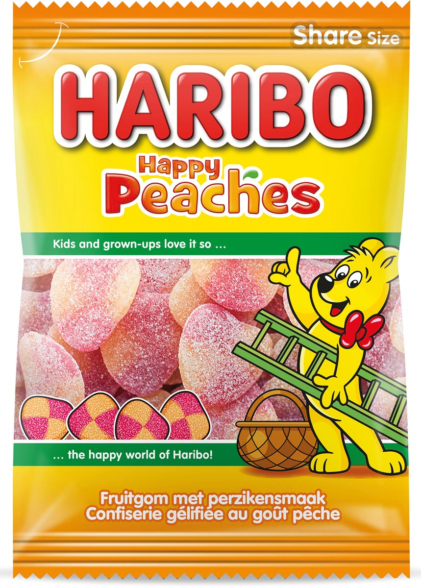 Haribo snoep perziken, zak van 185 g