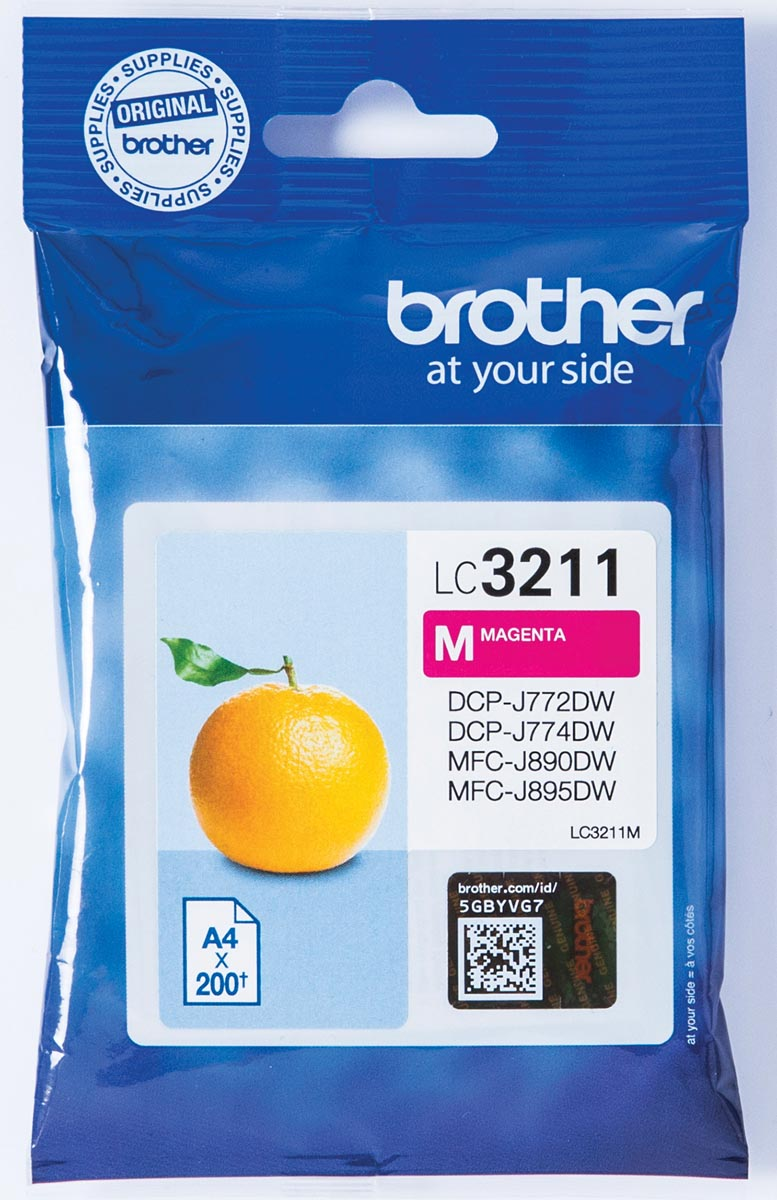 Brother inktcartridge, 200 pagina's, OEM LC-3211M, magenta