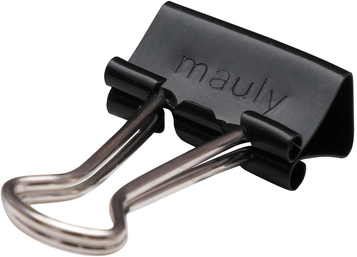 Maul Foldbackclip Mauly 215, 13mm, zwart, blister van 12 stuks