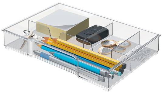 Leitz opbergbak, voor ladenblokken uit Plus en WOWserie, 4 vakken, transparant