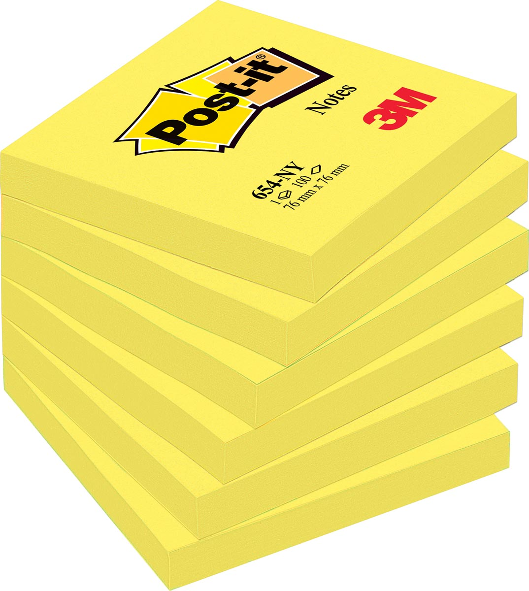 Post-it Notes, 100 vel, ft 76 x 76 mm, neongeel