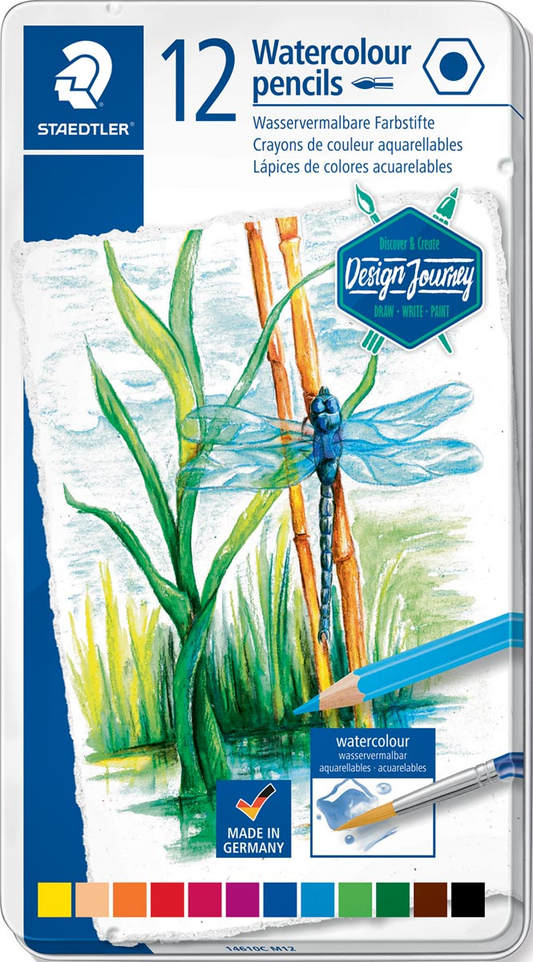 Staedtler aquarel potlood, metalen doos met 12 kleuren