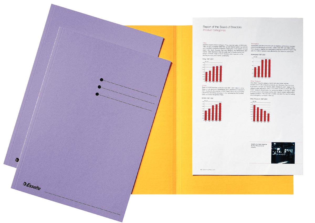 Esselte dossiermap lila, karton van 180 g/m², pak van 100 stuks