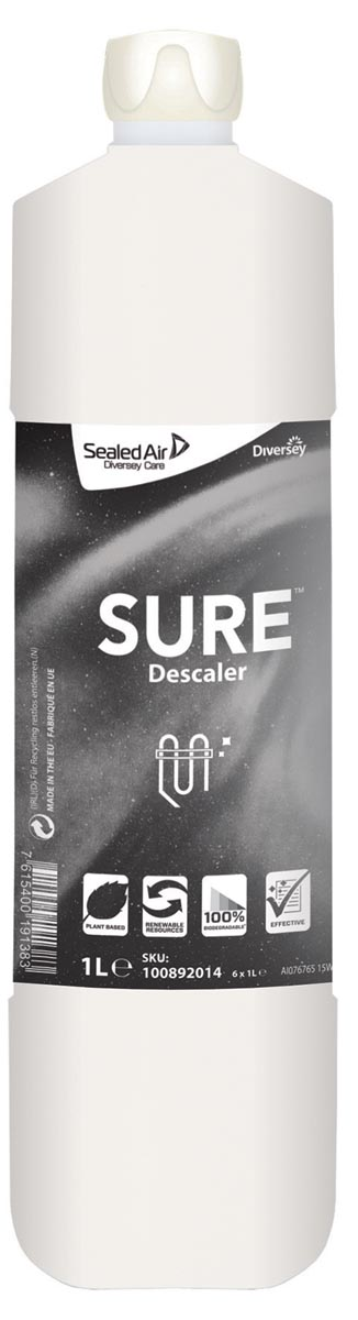 Diversey ontkalker Sure, flacon van 1 liter