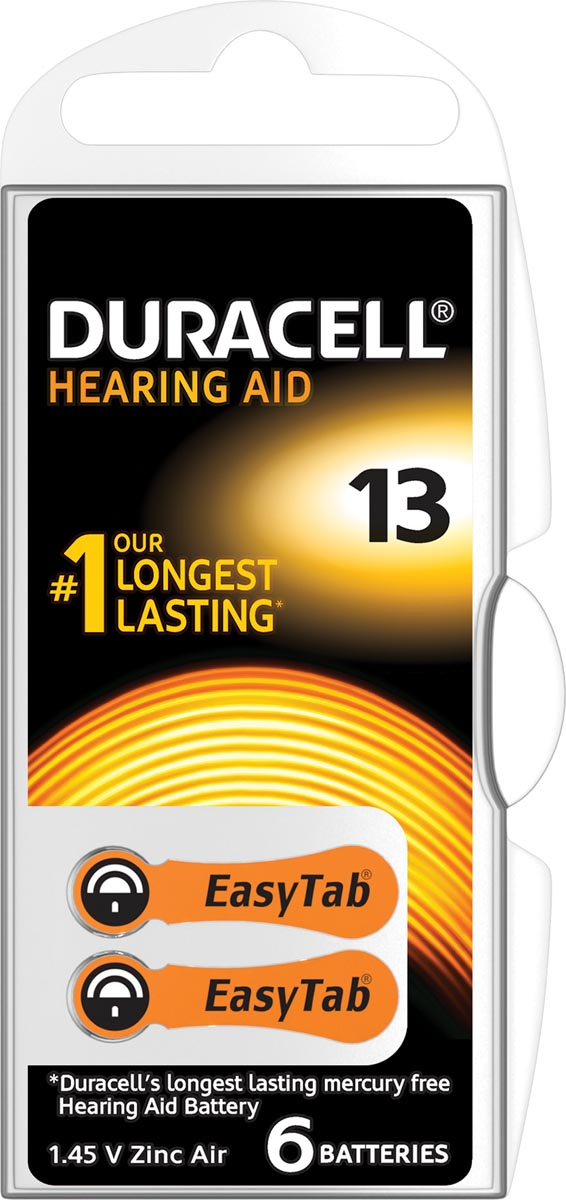 Duracell hoortoestelbatterijen DA13, blister van 6 stuks