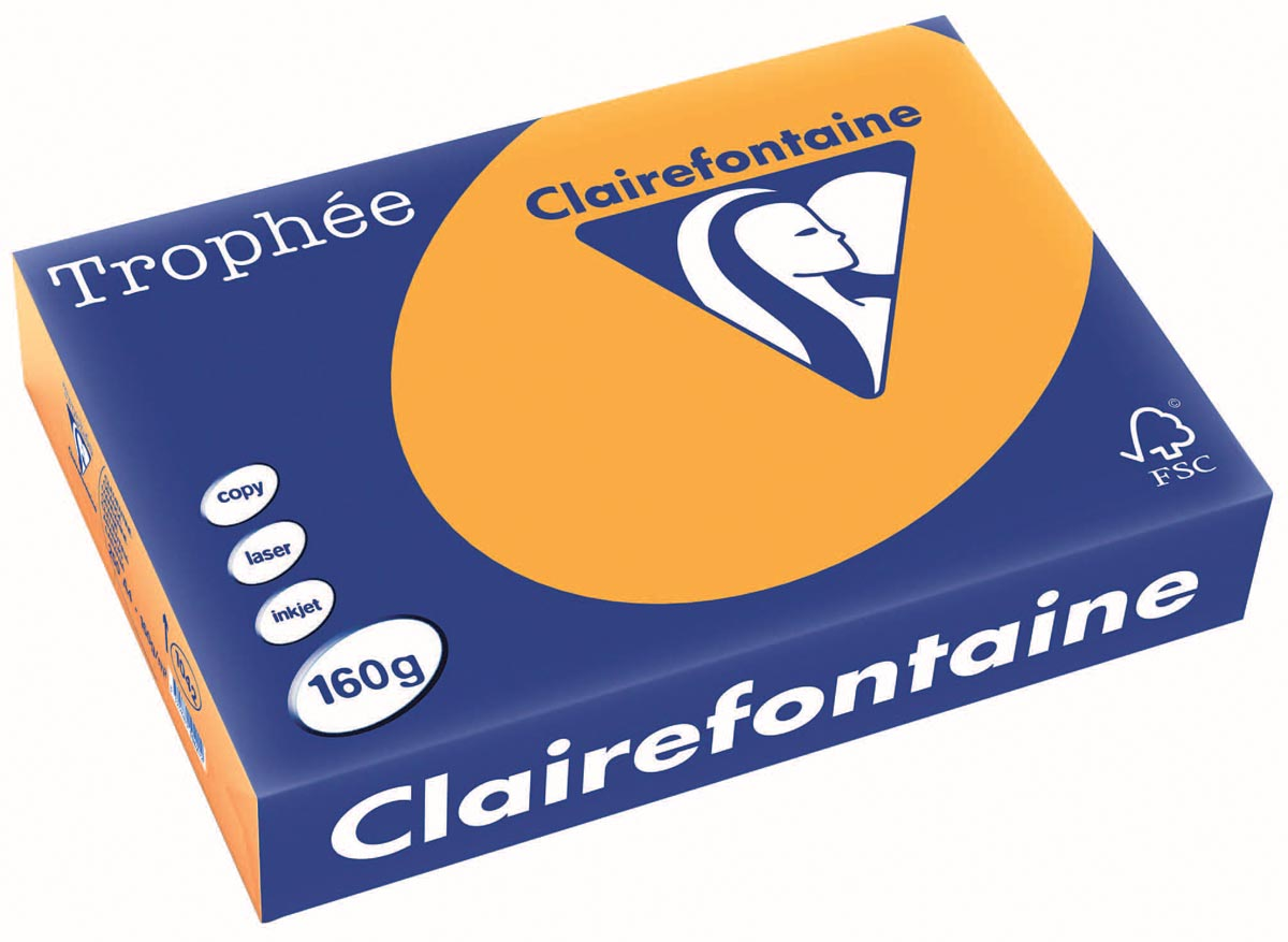 Clairefontaine Trophée Pastel A4, 160 g, 250 vel, oranje