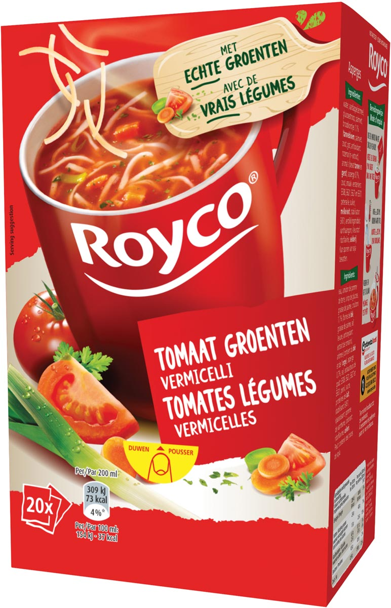 Royco Minute Soup tomaat groenten vermicelli, pak van 20 zakjes