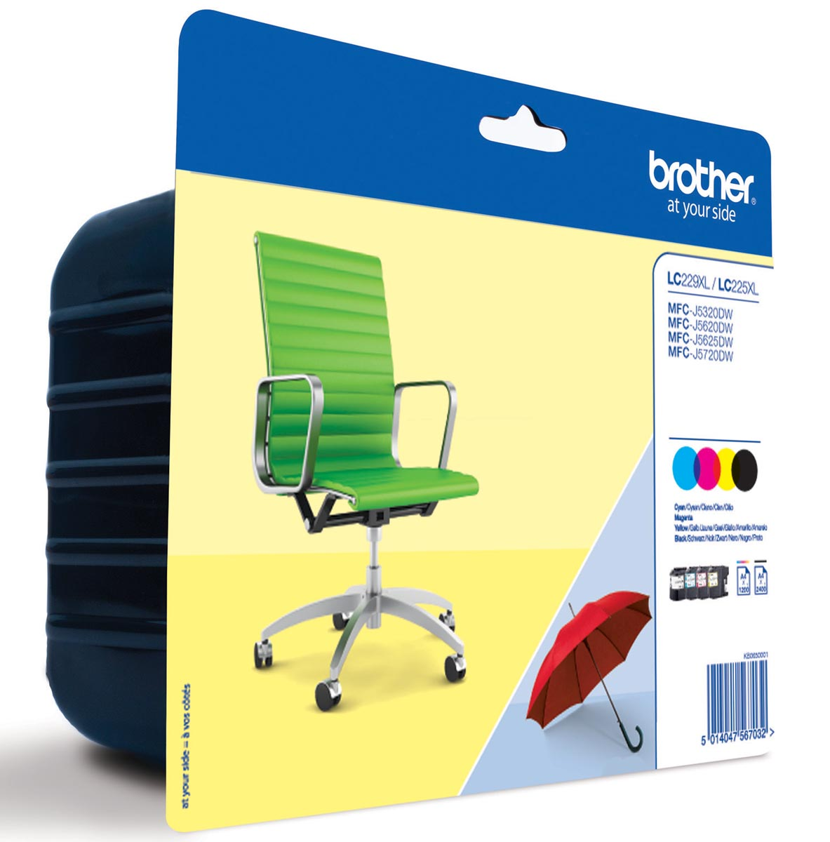 Brother inktcartridge, 2.400 pagina's, OEM LC-229XLVAL, 4 kleuren