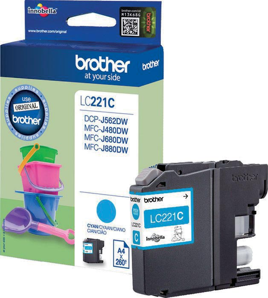 Brother inktcartridge, 260 pagina's, OEM LC-221CBP, cyaan