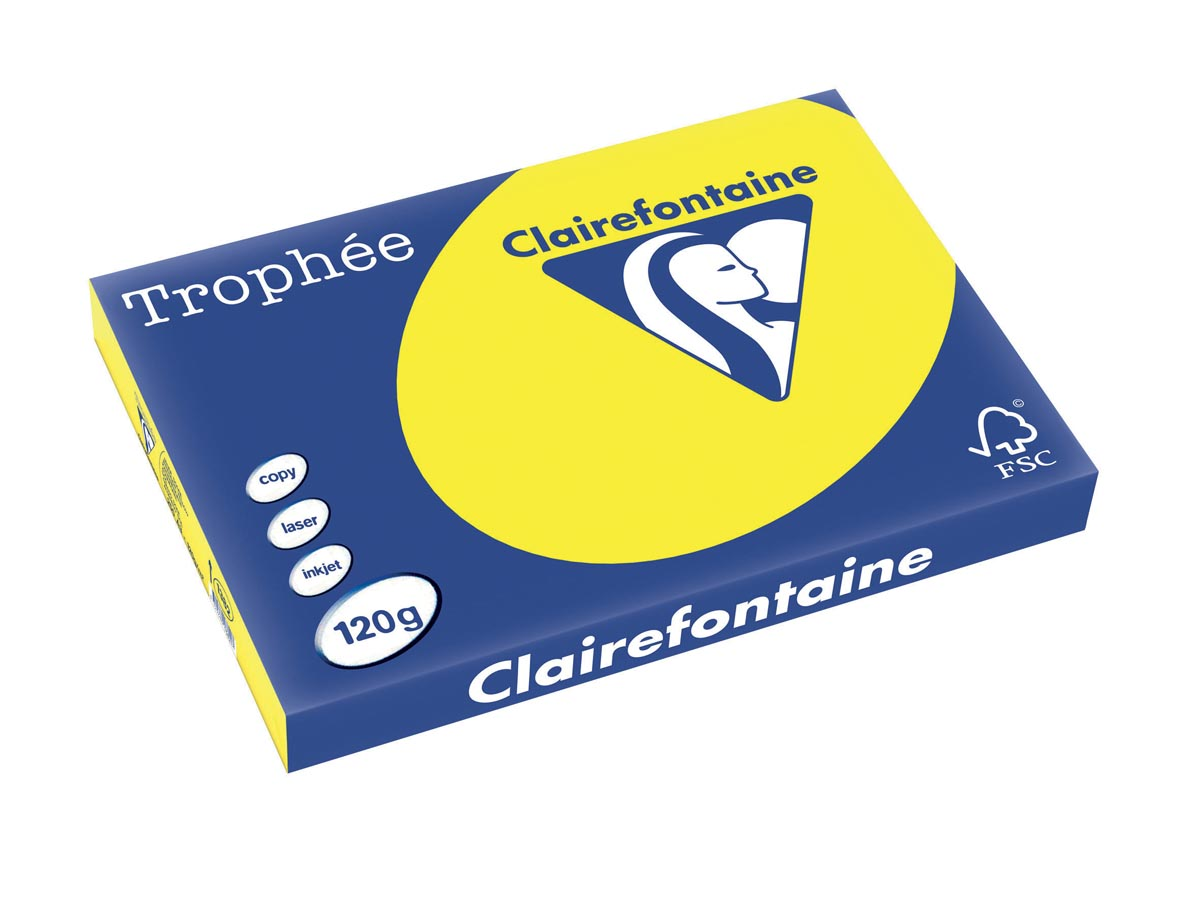 Clairefontaine Trophée Intens A3, 120 g, 250 vel, zonnegeel
