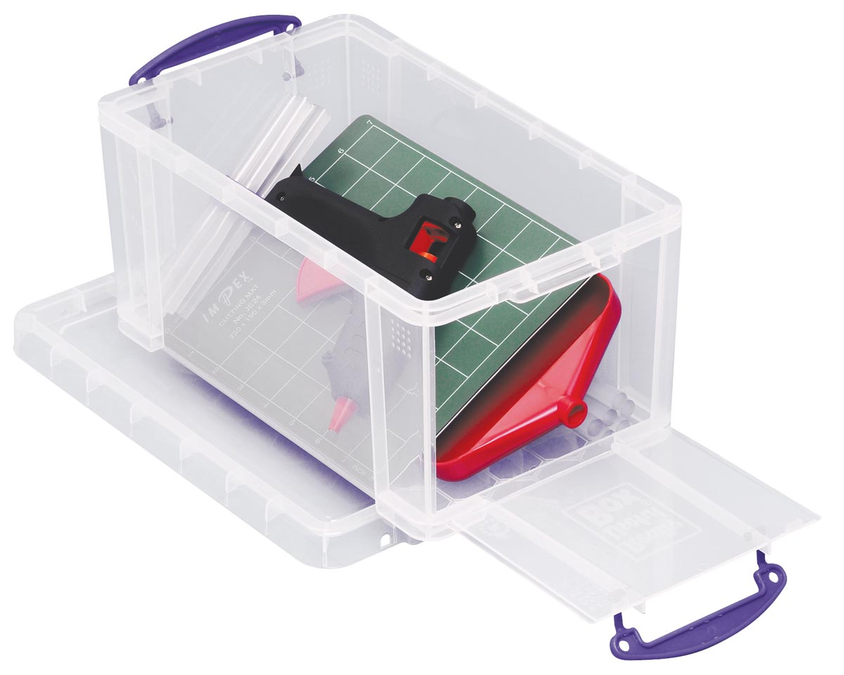 Really Useful Box opbergdoos 8 liter met opening aan de voorkant, transparant