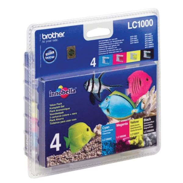 Brother inktcartridge, 400 pagina's, OEM LC-1000VALBP, 4 kleuren