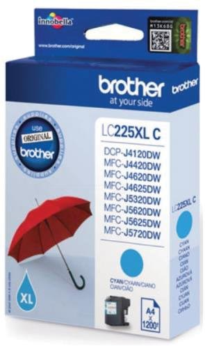 Brother inktcartridge, 1.200 pagina's, OEM LC-225XLC, cyaan