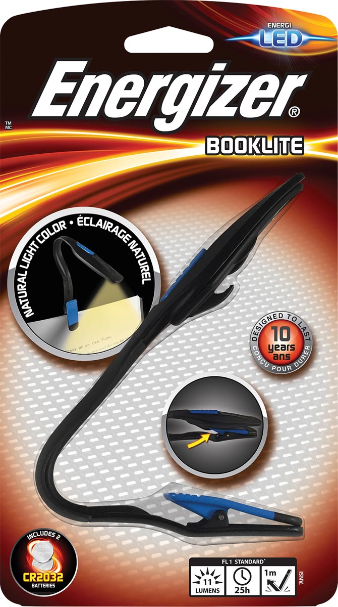 Energizer leeslamp Booklite, inclusief 2 CR2032 batterijen, op blister