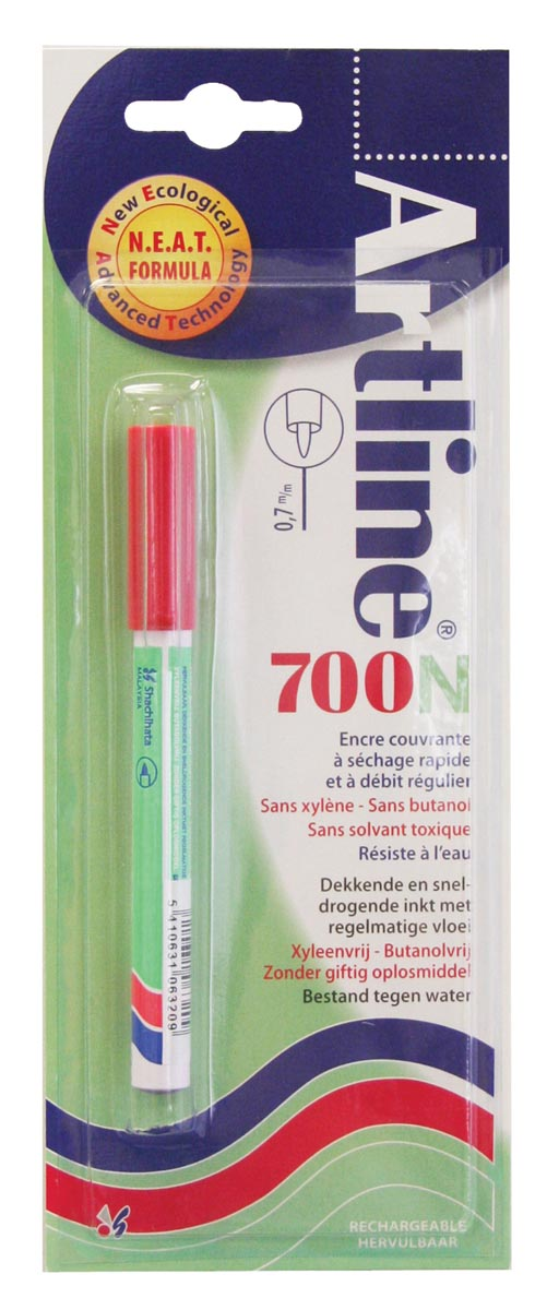 Permanent marker Artline 700 rood (op blister)