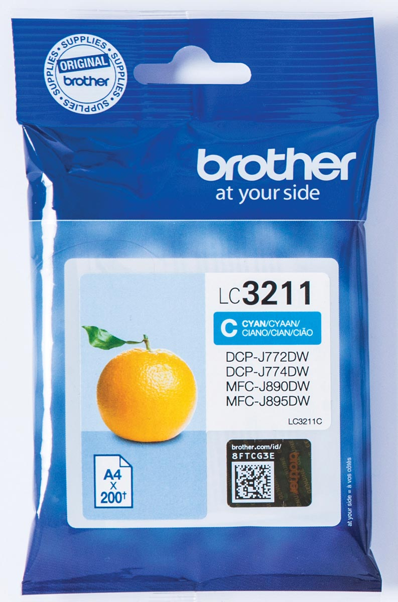 Brother inktcartridge, 200 pagina's, OEM LC-3211C, cyaan