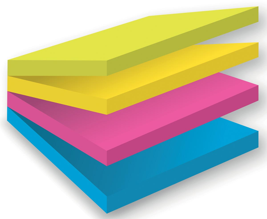 Post-it Super Sticky Multicolor Notes Rio, ft 76 x 76 mm, 75 blaadjes, blister van 4 blokken