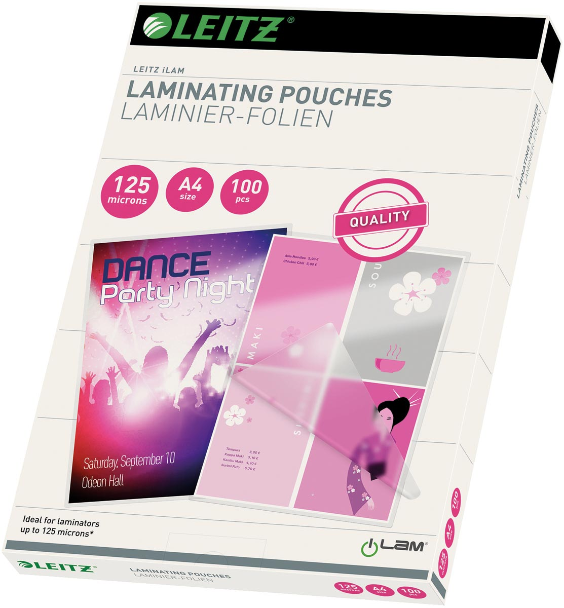 Leitz Ilam lamineerhoes ft A4, 250 micron (2 x 125 micron), pak van 100 stuks