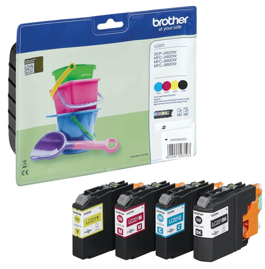 Brother inktcartridge, 260 pagina's, OEM LC-221VALBP, 4 kleuren