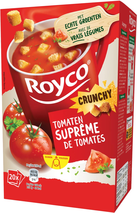 Royco Minute Soup tomatensuprême met croutons, pak van 20 zakjes