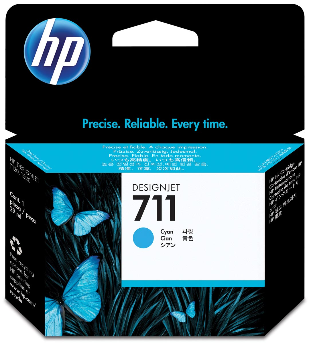 HP inktcartridge 711, 29 ml, OEM CZ130A, cyaan