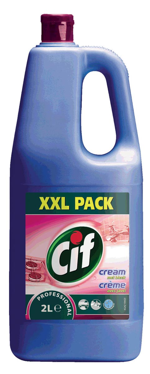 Cif schuurcrème, met bleekwater, flacon van 2 liter