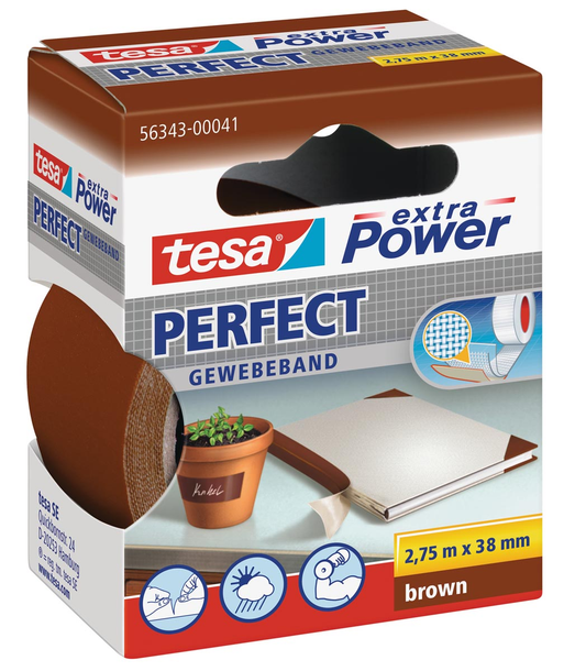 Tesa extra Power Perfect, ft 38 mm x 2,75 m, bruin